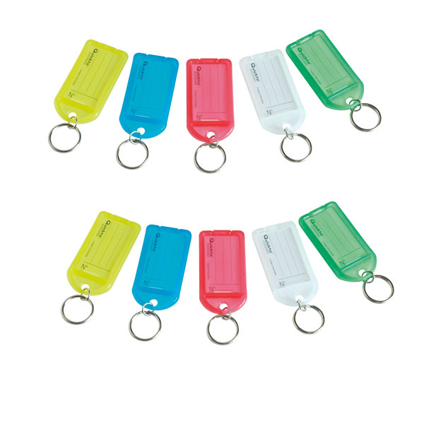Porte-clés étiquette coloris assortis, lot de 10 + 2 râteliers 5 clés -  Armoires à clefs