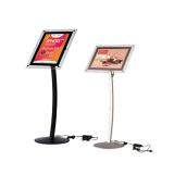 Porte-affiches A3 LED sur pied courbé 2 modèles disponibles