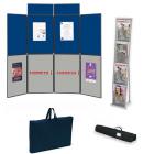 Kit complet stands 8 panneaux  + 1 pancarte + présentoir nylon 4 poches + sacs de transports