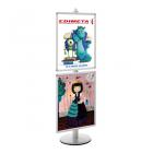 Porte-affiches Visual-Displays® avec 2 cadres 60x80 cm, réglable en hauteur finition aluminium anodisé naturel