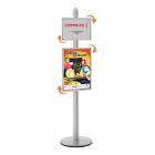 Porte-affiches Visual-Displays® 1 cadre A3 et 1 cadre A2, réglable en hauteur et modulable sens portait ou paysage