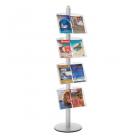 présentoir pour brochures et magazines modulable sur pied avec 4 étagères