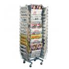Présentoirs journaux Presam®: 4 échelles (40 à 60 cases) sur roulettes