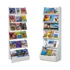 Présentoir Brochures grande capacité - Meuble 6 étagères - Blanc