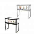 Vitrines d'exposition table / comptoir LED Aluminium H 90 x L 90 cm - Gris Alu ou Noir