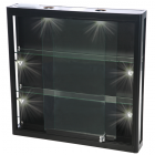 Vitrine Murale LED alu noir et verre