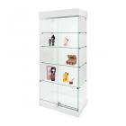 Vitrines d'exposition roulettes - verre trempé sécurit 1 spot - couleurs blanc mat ou noir mat - larg 52 cm