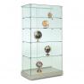 Vitrine armoire H 180 x L 80 cm socle blanc + toit verre