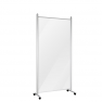 Cloison mobile Plexiglass Opaque H 206 x L 100 cm / roulettes