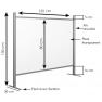 Cloison Écran de protection Plexiglass/Alu H 100 x  L 120 cm