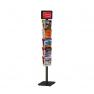 Porte brochure cristal double-faces sur pied NOIR - 10 cases A5