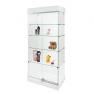 Vitrine armoire H 180 X L 80 cm socle + toit blanc + 2 spots - Blanc Mat