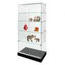 Vitrine armoire H 180 X L 80 cm socle noir + toit verre