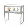 Vitrine d'exposition table /comptoir Aluminium Gris Alu led