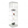 Vitrine armoire H 180 x L 52 cm socle + toit blanc + 1 spot - Blanc Mat