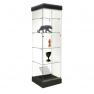 Vitrine armoire H 180 x L 52 cm socle + toit noir + 1 spot - Noir Mat